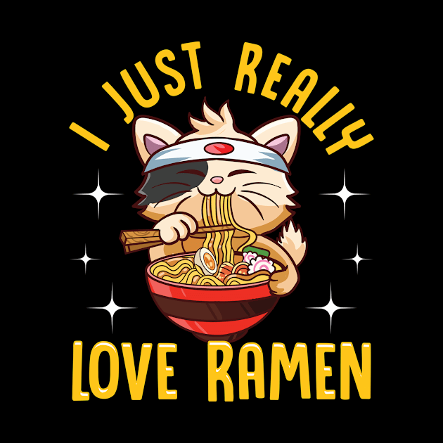 Cute I Just Really Love Ramen Kawaii Anime Cat by theperfectpresents