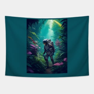 Astronaut in the jungle Tapestry