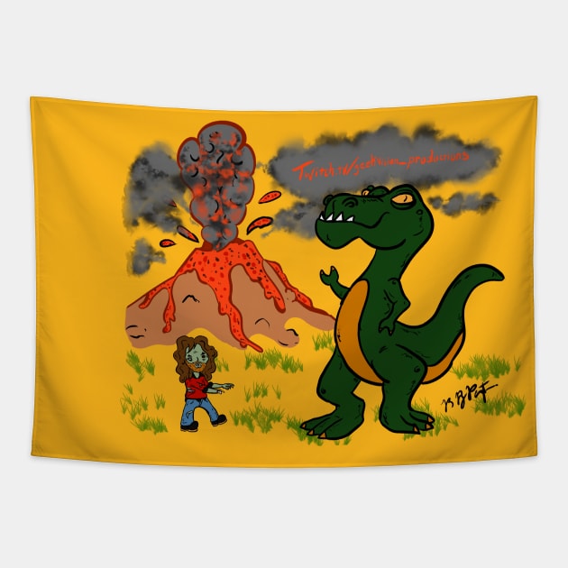 Zom B meets Sassy Rex Tapestry by GeekVisionProductions