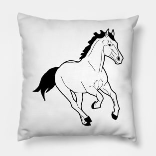 Horse line drawing Pillow