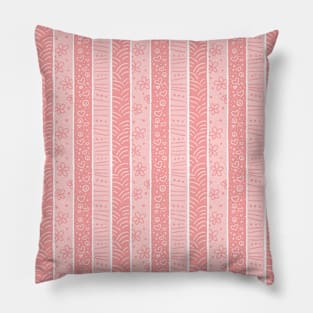 Pink Stripe Floral Pattern Pillow