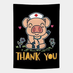 Cute Piggy Nurse - Funny Nursing Tapestry