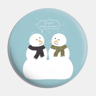 Funny Snowmen Design Pin