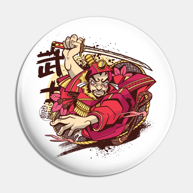 Japanese Warrior Pin by madeinchorley