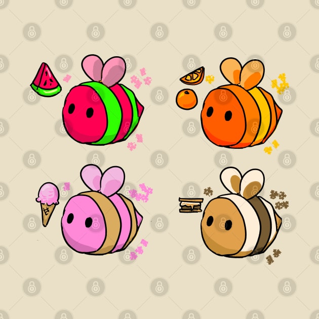 Full Set of Summer Treats Bees by allthebeanz