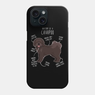 Chocolate Cavapoo Dog Anatomy Phone Case