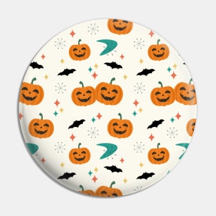 Halloween Mid Century Pumpkins Pattern Pin