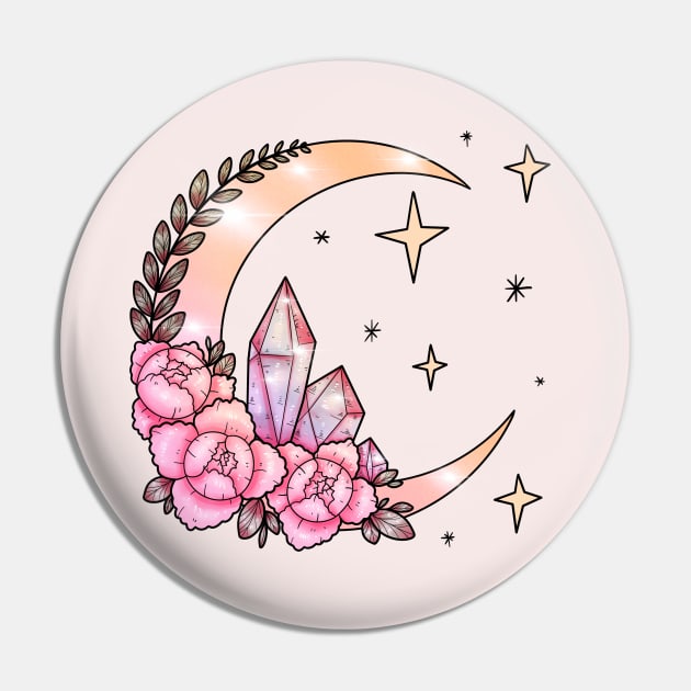 Moon & Crystals Pin by chiaraLBart