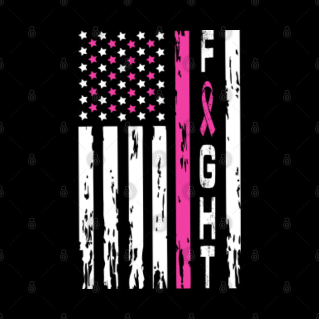 Distressed American Flag Breast Cancer Pink Ribbon Awareness - Breast Cancer - Phone Case