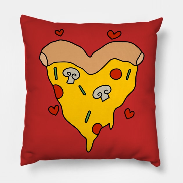 Heart Shaped Pizza Slice Pillow by saradaboru