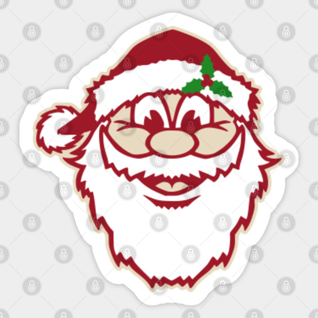 Vintage Christmas Cartoon Santa - Santa Claus - Sticker