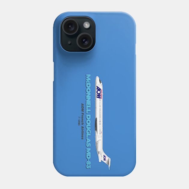 McDonnell Douglas MD-83 - AOM French Airlines Phone Case by TheArtofFlying