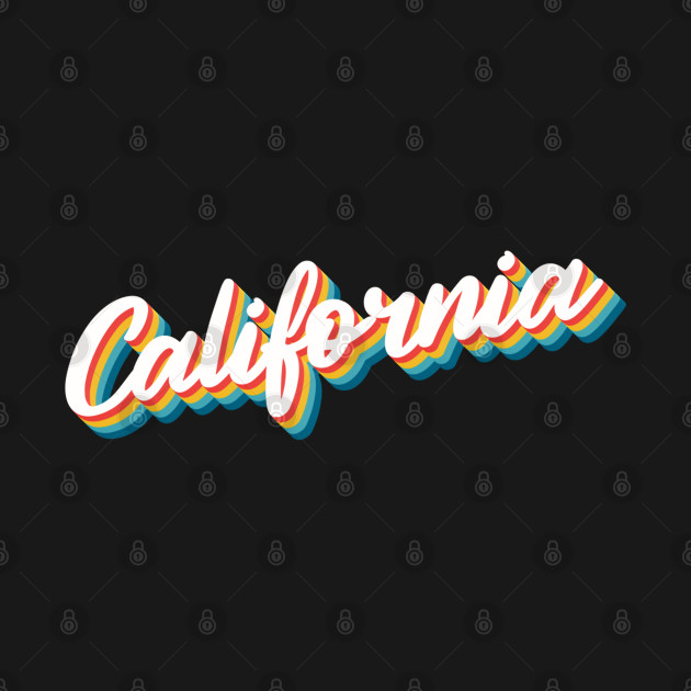 1980s Vintage Style / California Aesthetic Typography - California - T-Shirt