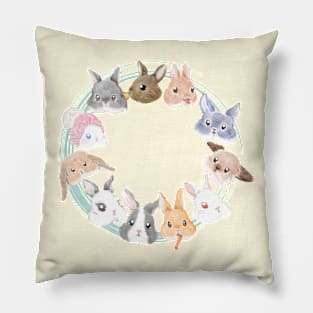 Circle Pastel Bunny Pillow