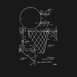 Basketball Goal and Bracket Vintage Patent Drawing T-Shirt