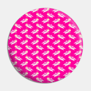 Pink Angel Turtle Pattern Pin