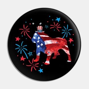 Bulldog Uncle Sam Hat 4Th Of July Pin