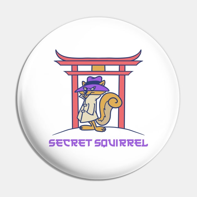 Secret Squirrel Retro Japanese Pin by thelazyshibaai