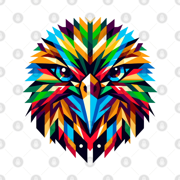 Geometric Kiwi Bird: Colorful Mosaic Art by AmandaOlsenDesigns