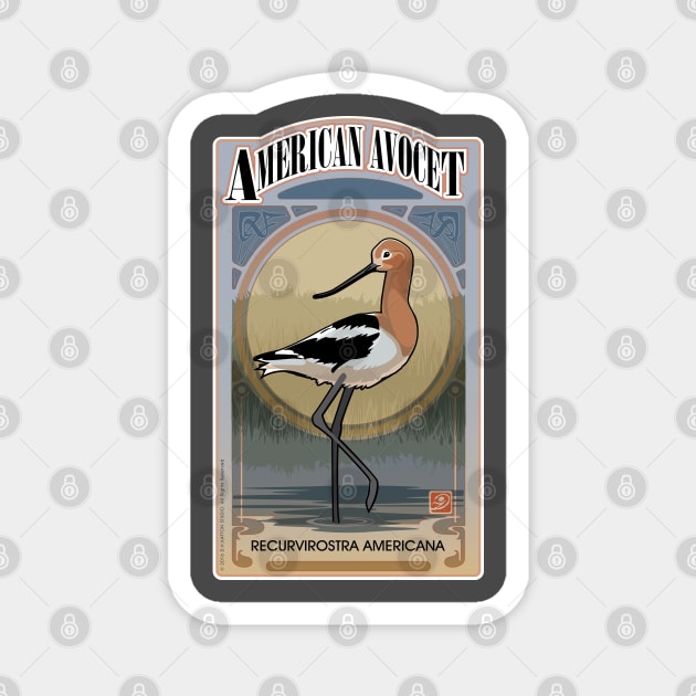 American Avocet Magnet by Birds by D.H. Kafton Studio