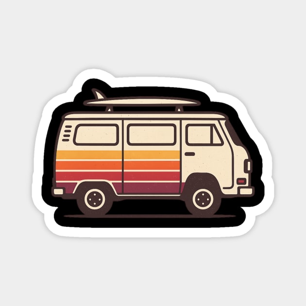 Retro Surf Van Vintage Beach Bus Graphic Magnet by ArtistTee ⭐⭐⭐⭐⭐