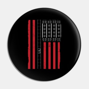 USA Flag with Synthesizer Panel Pin