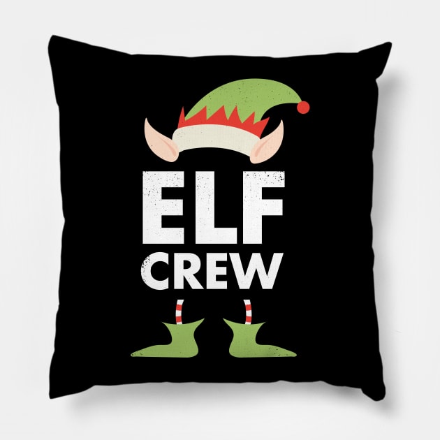 Elf Crew Shirt Funny Christmas Joke Pillow by JustPick