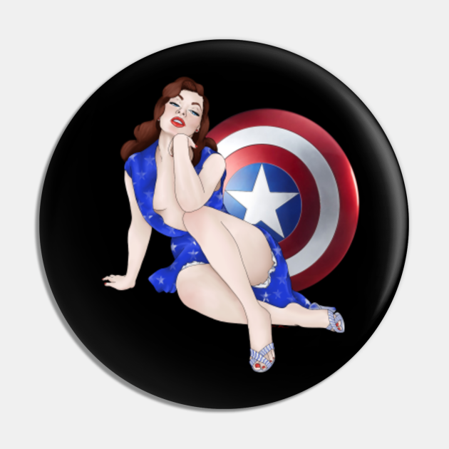 Peggy Carter Pinup Fan Art Captain America Pin Teepublic