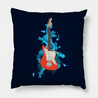 Offset Style Electric Guitar Fiesta Red Color Pillow