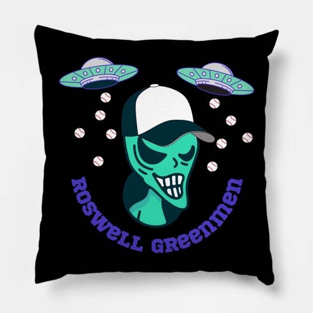 Roswell greenmen Pillow by Benjamin Customs