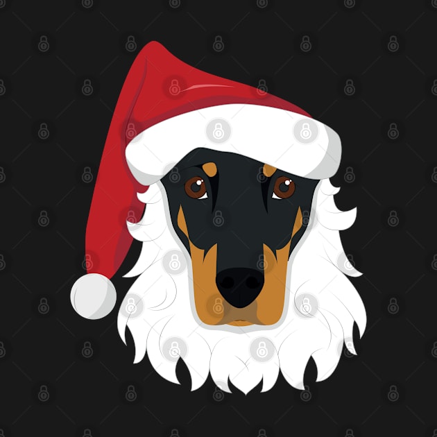 Doberman Dog With Red Santa's Hat Funny Xmas Gift by salemstore