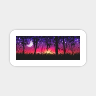 Rainbow Moon Sunset Magnet