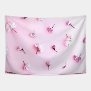 flowers, pink background Tapestry