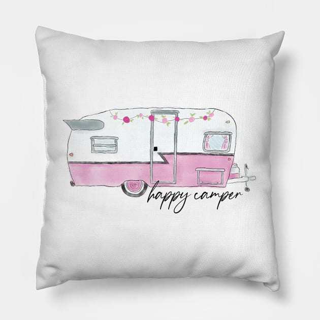 Happy Camper Pillow by Becki Sturgeon