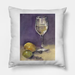 Wineglass, Lemon and Lime Pillow