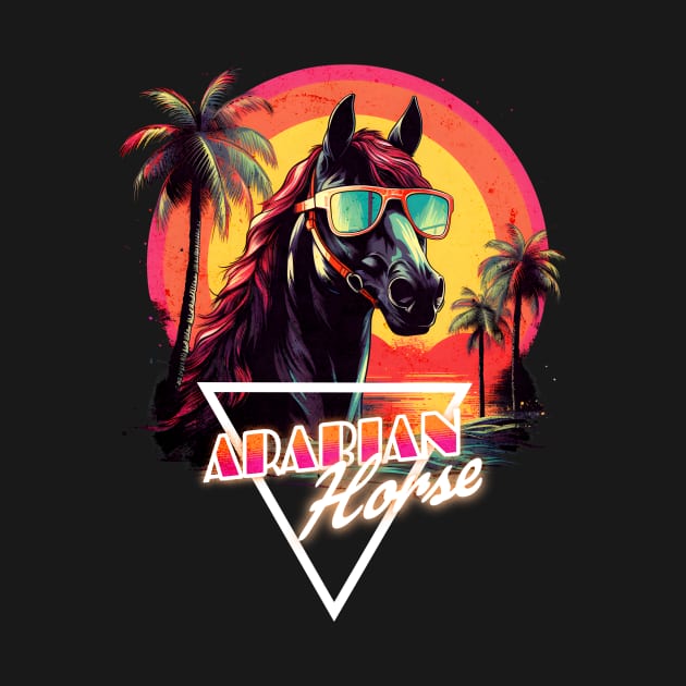 Retro Wave Arabian Horse Vibes by Miami Neon Designs