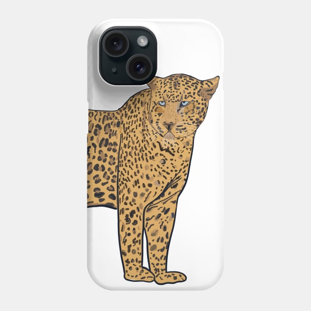 Hand drawn leopard illustration Phone Case by GULSENGUNEL