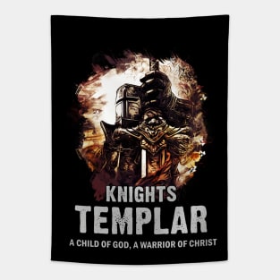 Knights Templar Motto A Child of GOD a Warrior of CHRIST Tapestry