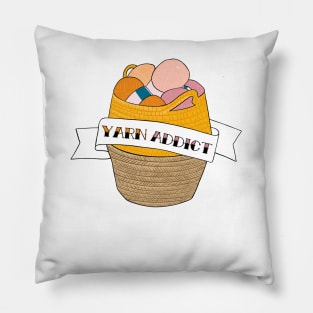 Yarn Addict Wool Basket Tattoo Sticker Pillow