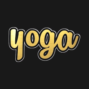 Shiny black and Gold YOGA word ver4 T-Shirt