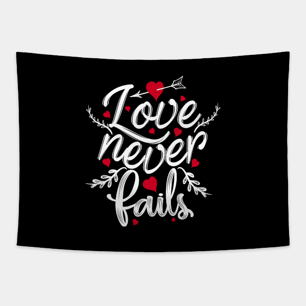 'Love Never Fails' Awesome Family Love Gift Tapestry by ourwackyhome