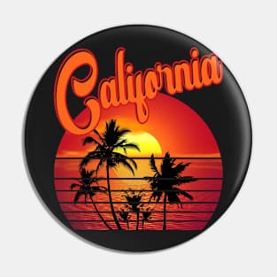 California Retro Vintage Sunset Beach 70s 80s Pin