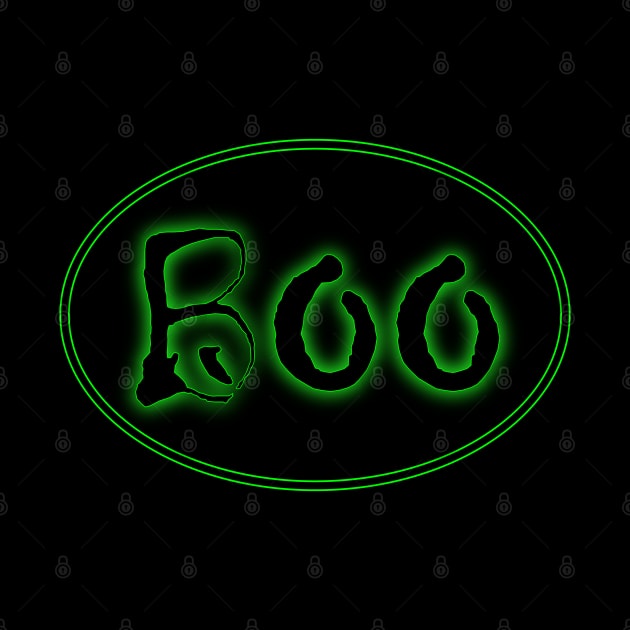 Glowing Green Halloween Boo Bar Sign by gkillerb