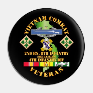 Vietnam Combat Infantry Veteran w 2nd Bn 8th Inf (Mech) - 4th ID SSI Pin