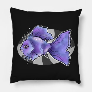 purple glowing fish Pillow