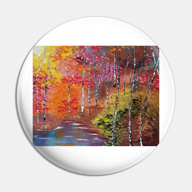 Autumn Woods Painting, Fall Decor, Autumn Decor, Country Cottage, Fall Trees, Falling Leaves, Colorful Leaves, Foilage Pin by roxanegabriel