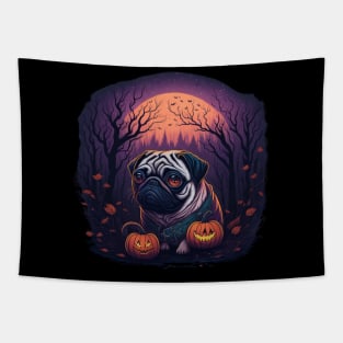 Halloween pug Tapestry