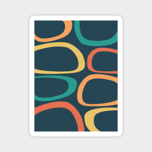 Mid Century Modern Abstract Yellow, Orange, Teal Magnet