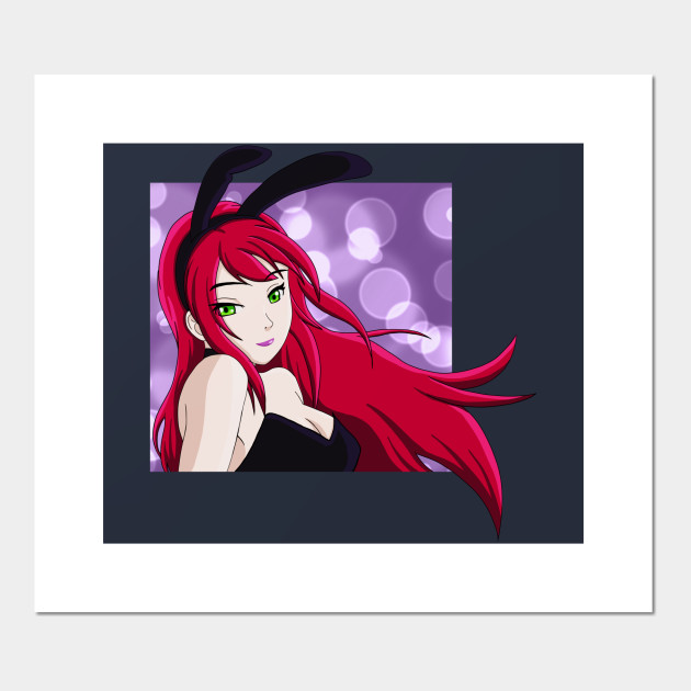 Anime Boy Bunny Purple Cute Sexy Senpai Party Night Dark Purple Bunny Girl Outfit Girl Posters And Art Prints Teepublic Au teepublic