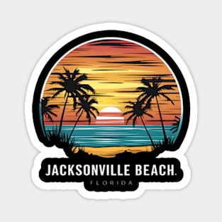 "Jacksonville Beach Sunset - Vaporwave Aesthetic Tee" Magnet